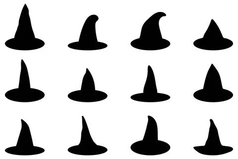 Simple halloween hat icon set Stock Illustration