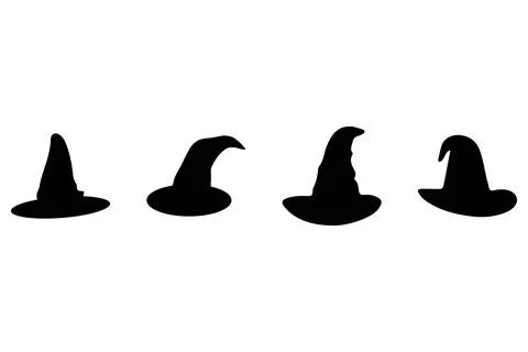 Simple halloween hat icon set Stock Illustration