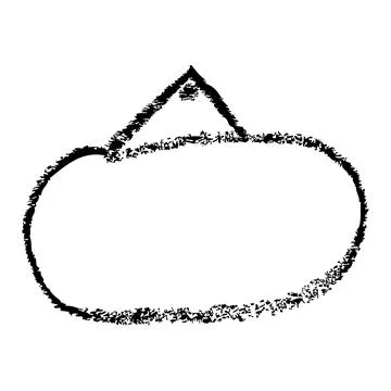 Simple hand draw sketch doodle oval hang frame from black crayon, at white .. Stock-Illustration