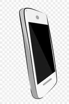 Simple Hand Draw Sketch Flat Color Shining Vector White Smartphone at transpa Illustrazione stock