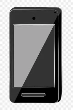Simple Hand Draw Sketch Flat Color Shining Vector Black Smartphone at transpa Stock Illustration
