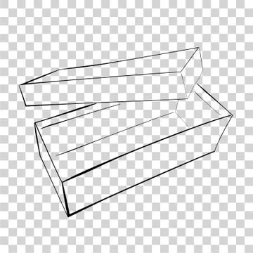 Simple Hand Draw Sketch Template or Mockup Vector Black Shoe Box, at Transpar Stock Illustration