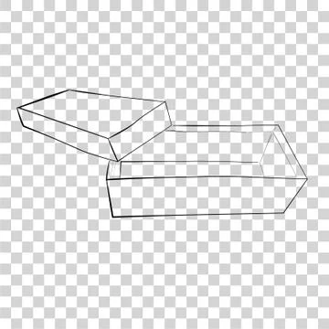 Simple Hand Draw Sketch Template or Mockup Vector Black Shoe Box, at Transpar Иллюстрация