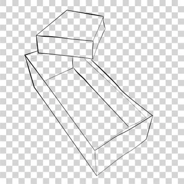 Simple Hand Draw Sketch Template or Mockup Vector Black Shoe Box, at Transpar Stock Illustration