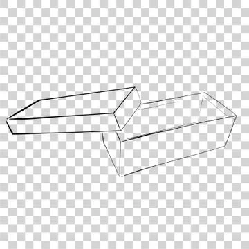 Simple Hand Draw Sketch Template or Mockup Vector Black Shoe Box, at Transpar Stock Illustration