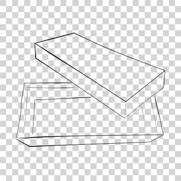Simple Hand Draw Sketch Template or Mockup Vector Black Shoe Box, at Transpar Stock Illustration