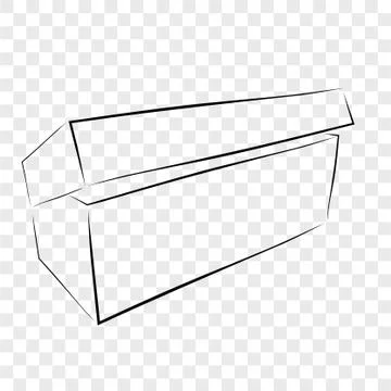 Simple Hand Draw Sketch Template Vector Black Shoe Box, at Transparent Effect Stock Illustration