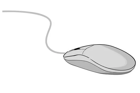 Simple hand draw vector doodle sketch Wired computer mouse 스톡 일러스트