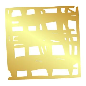 Simple hand draw vector sketch gold or golden square frame scribble Stock Illustration