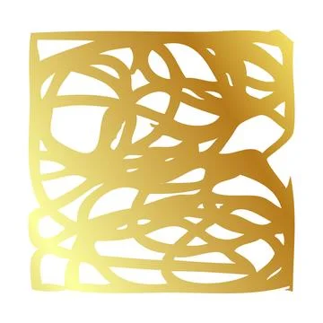 Simple hand draw vector sketch gold or golden square frame scribble Stock Illustration