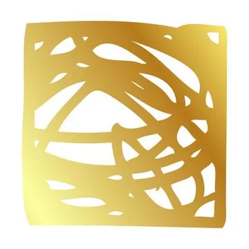 Simple hand draw vector sketch gold or golden square frame scribble Stock Illustration