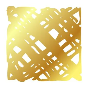 Simple hand draw vector sketch gold or golden square frame scribble Illustrazione stock