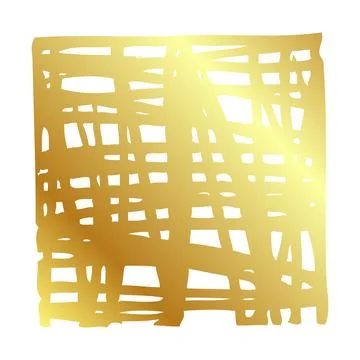 Simple hand draw vector sketch gold or golden square frame scribble Stock Illustration
