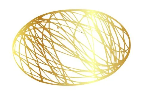 Simple hand draw vector sketch gold or golden oval frame scribble Stock-Illustration