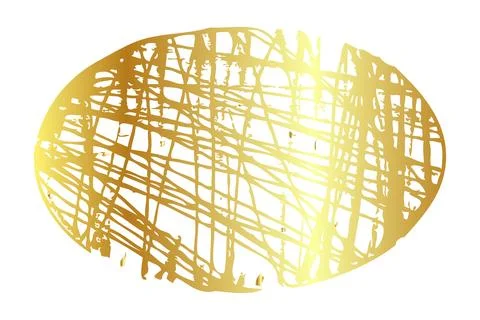 Simple hand draw vector sketch gold or golden oval frame scribble Stock Illustration