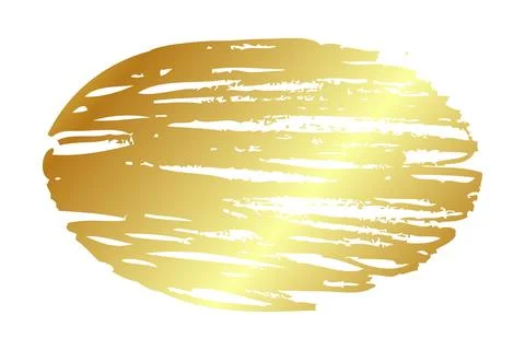 Simple hand draw vector sketch gold or golden oval frame scribble Illustrazione stock