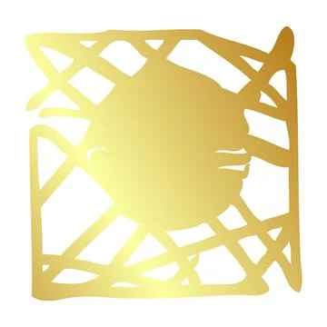 Simple hand draw vector sketch gold or golden square frame scribble 스톡 일러스트