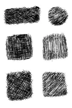 Simple hand draw vector sketch frame black pen scribble rectangle circle squa Stock Illustration