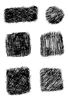 Simple hand draw vector sketch frame black pen scribble rectangle circle squa Stock Illustration