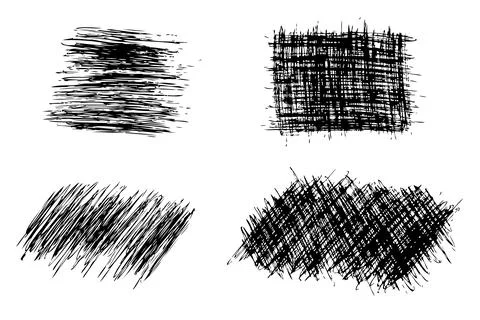 Simple hand draw vector sketch rectangle scribble, set 4 Illustrazione stock