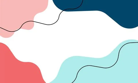 Simple hand drawn abstract background with wavy lines and cute colorful shapes イラスト素材