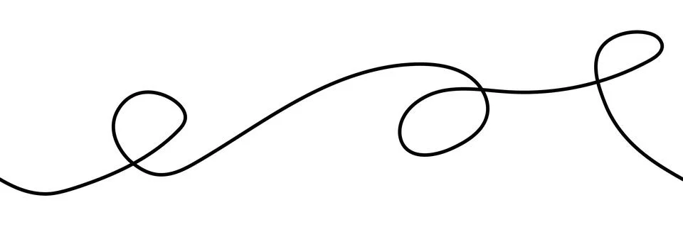 Simple hand drawn brush stroke or cable element for minimalist design and t.. Stock Illustration