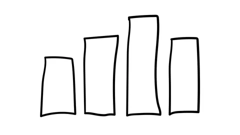 A simple hand-drawn column chart. Stock Footage 111031378