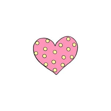 Simple hand drawn decorative heart isolated on white background. Pattern of d 스톡 일러스트