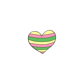 Simple hand drawn decorative heart isolated on white background. Pattern of d 스톡 일러스트