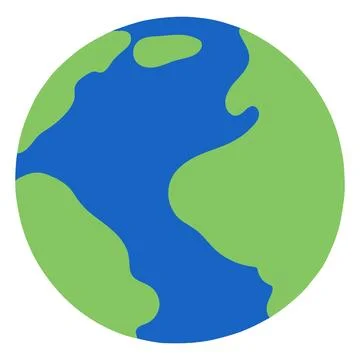 Simple hand drawn earth illustration flat colored Stock Illustration