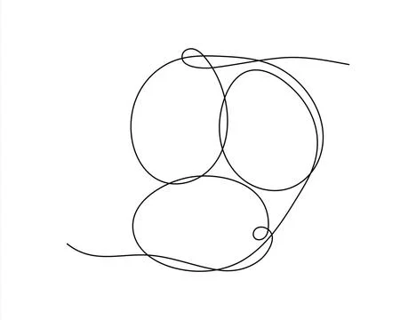 Simple Hand drawn Egg-shaped illustration outline art with editable stroke... Illustrazione stock