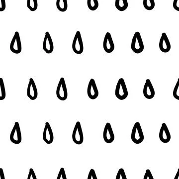 Simple hand drawn geometric pattern. Trendy monochrome drop brush marks. Stock Illustration
