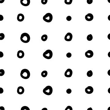 Simple hand drawn geometric pattern. Abstract spots, dashes, circles, in black イラスト素材