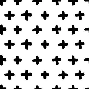 Simple hand drawn geometric pattern. Trendy monochrome brush marks. Stock Illustration