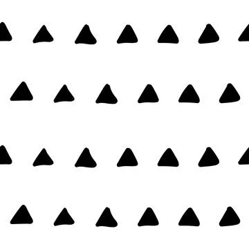 Simple hand drawn geometric pattern. Trendy monochrome triangles brush marks. Stock Illustration