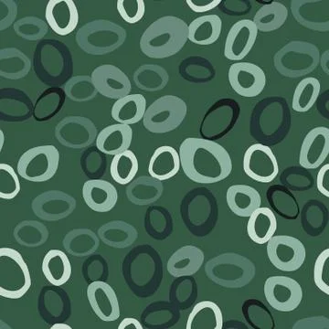 Simple hand drawn geometric print with rings seamless pattern. Abstract shape Stock Illustration
