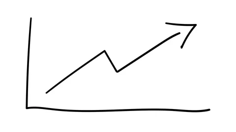 A simple hand-drawn graph of growth on the alpha channel. Video stock 111030973