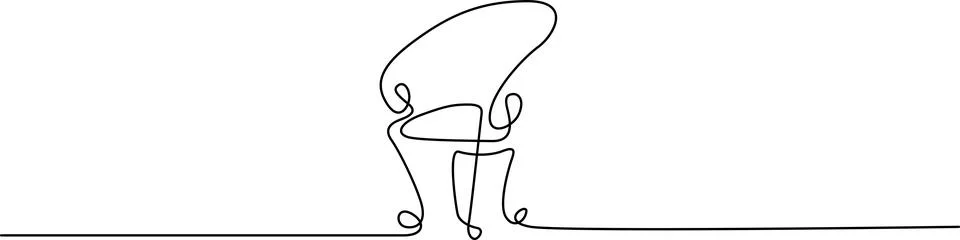 Simple hand-drawn human sitting on chair sketch Vector Stock Illustration