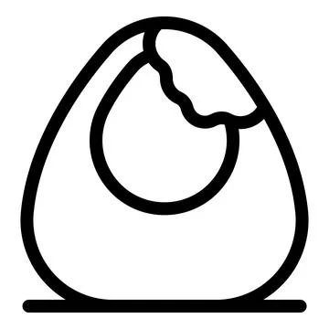 Simple hand drawn icon of a cracked egg for breakfast menu Stock Illustration