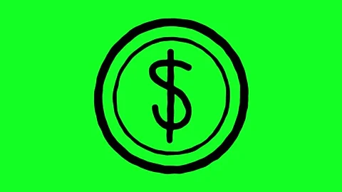 Simple hand-drawn icon graphic animation on a green background. Stock Footage 312356909