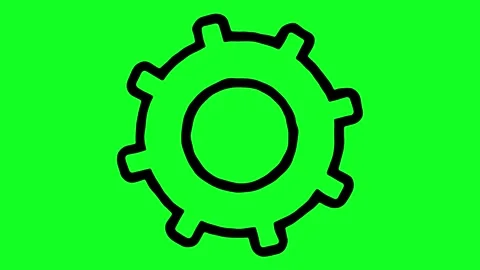 Simple hand-drawn icon graphic animation on a green background. Stock Footage 312356921