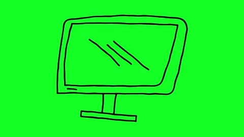 Simple hand-drawn icon graphic animation on a green background. Stock Footage 312356930