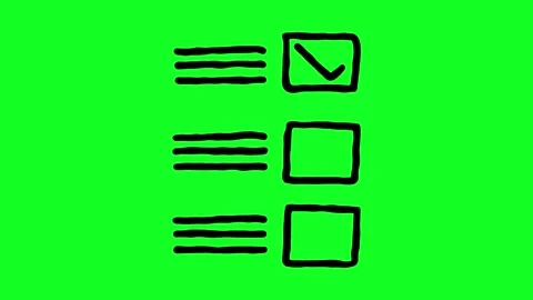 Simple hand-drawn icon graphic animation on a green background. Stock Footage 312357924