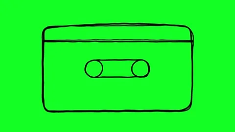 Simple hand-drawn icon graphic animation on a green background. Stock Footage 312358035