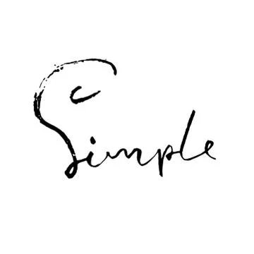 Simple. Hand drawn modern brush lettering. Typography banner. Ink vector Stock Illustration