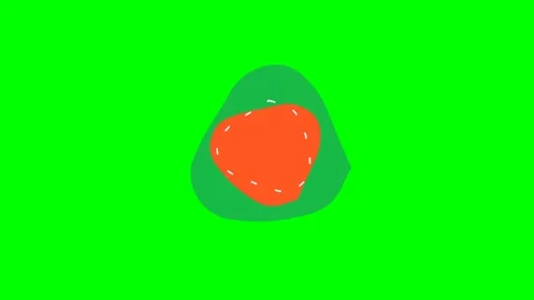 A simple hand-drawn orange shape on a vibrant green screen background Stock Footage 340266761