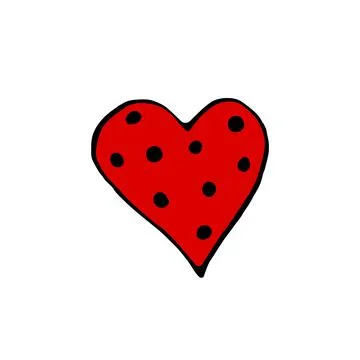 Simple hand drawn outline decorative heart isolated in doodle style. Pattern  Stock-Illustration