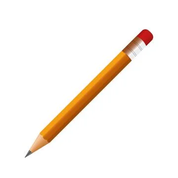 Simple hand drawn pencil icon on white background. Isolated vector element for Stock Illustration