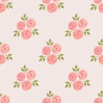 Simple Hand Drawn pink rose flower isolated Stock Illustration