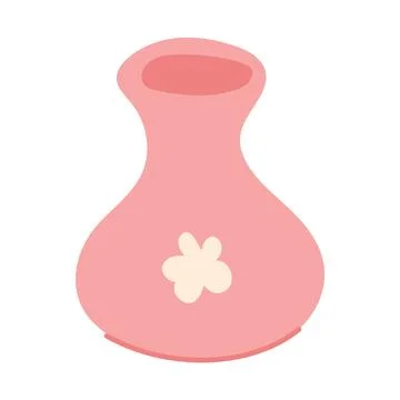 Simple hand drawn pink Vase. Minimalistic illustration of container for pre.. Stock Illustration